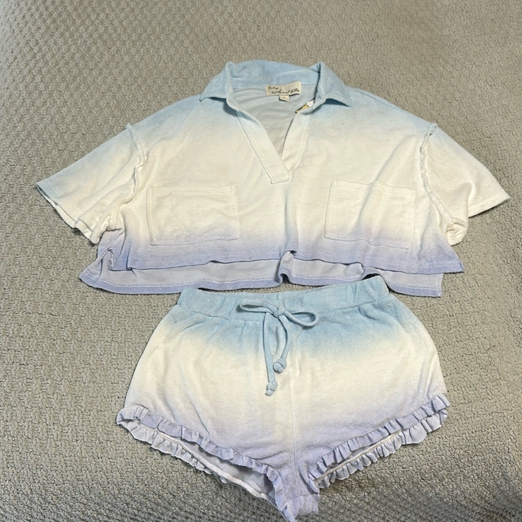 Nwt-Vintage Havana Tie Dye Terry Cloth Short Set